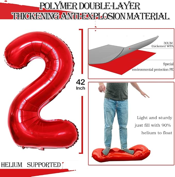 Number 25 Balloons for 25th Birthday Party Decorations, 42 Inch Jumbo Foil - Image 2