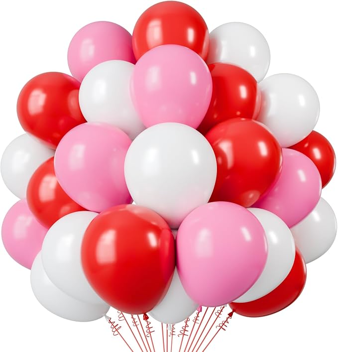 Red and Pink Latex Balloons, Birthday Party Decorations by PATYDECRO