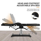 Artist hand Hydraulic Facial Table Tattoo Chair Massage Bed Adjustable Professional for Esthetician Beauty Spa Lash Bed for Eyelash Extensions Salon Equipment Barber Chair Salon Chair (Black)