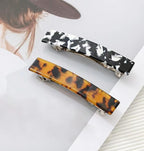 2 Pcs Hair Barrettes for Women Medium French Design Barrette clips Acetate Tortoise Shell Hair Clips for Thin Fine Hair
