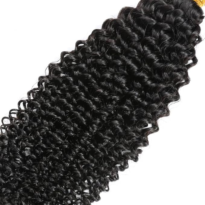 Natural Black Human Hair Bundles Natural Color Kinky Curly Bundles 26 Inch 8A Brazilian Virgin Remy Hair Extensions Double Weft Real Hair Weave