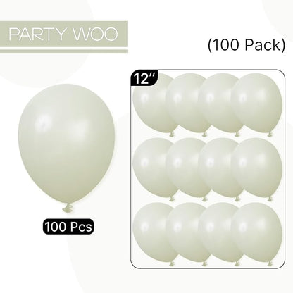 PartyWoo Sage Green Balloons 100pcs Boho Dusty Olive Green Color | Balloons - Image 7