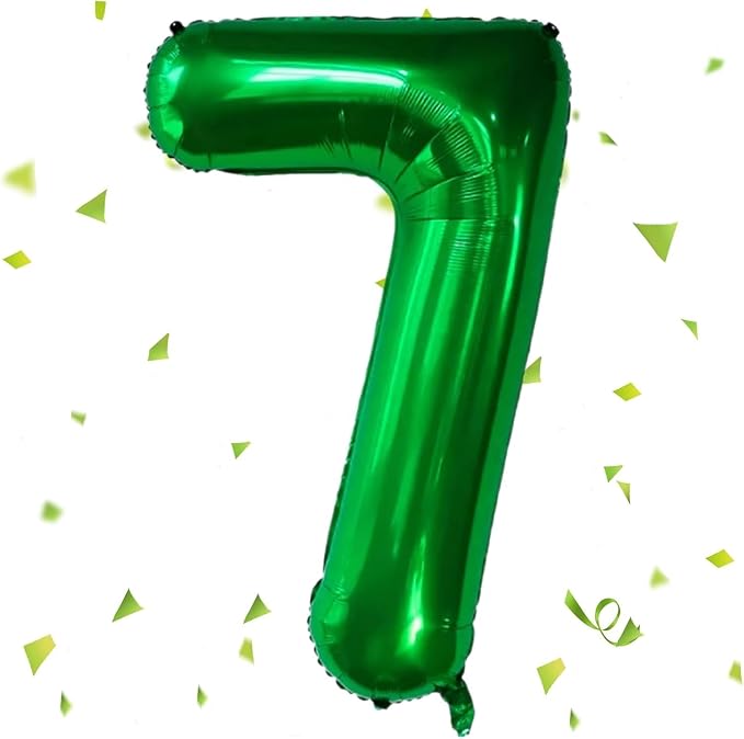 Green Number Balloons, 40 Inch Dark Green Balloon 7.7 Helium Balloon 7th by Yeodong