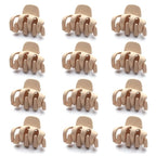 Cobahom 12 Pack Small Hair Claw Clips 1.2 Inch Matte No-Slip Mini Hair Clips for Thin Hair Styling Accessories for Women and Girls (Apricot)