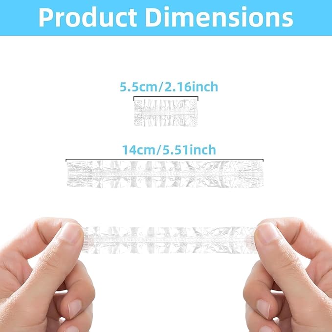 500 PCS Disposable Ear Covers for Shower, Clear Plastic Ear Shower Caps, Waterproof Ear Protectors for Hair Dye
