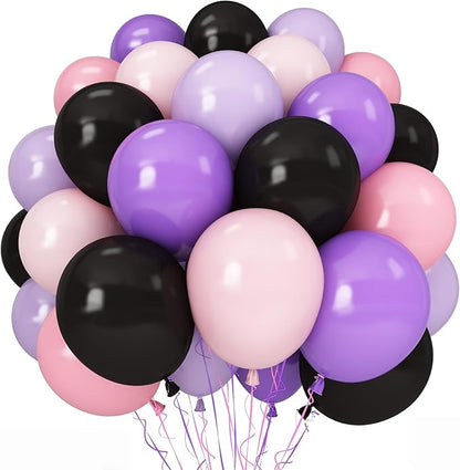 Pink Purple Black Balloons by Govpy