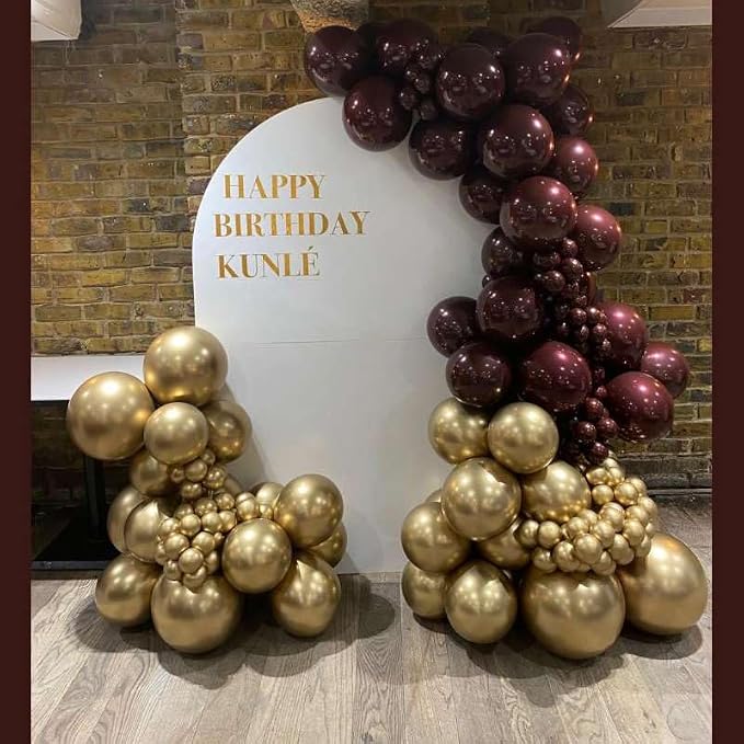 Burgundy Balloon Arch Kit, Different Size Balloons - Image 3