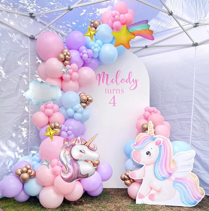 PageebO Pastel Rainbow Unicorn Balloon Garland Arch Kit - Image 5