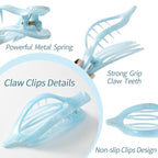 6 Packs Flat Claw Clips for Women, French Concord Flat Hair Clip, Matte Hair Claws Clip for Thin Thick Hair, Lay Down Claws Clips, Durable Strong Hold Hair Clip, Christmas Gifts (Colorful)