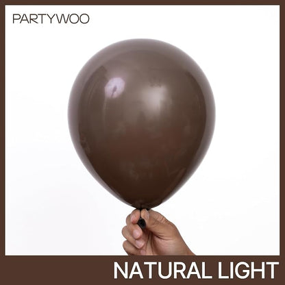 PartyWoo Dark Brown Balloons 50pcs Boho Coffee Neutral Fall Color | Balloons - Image 2