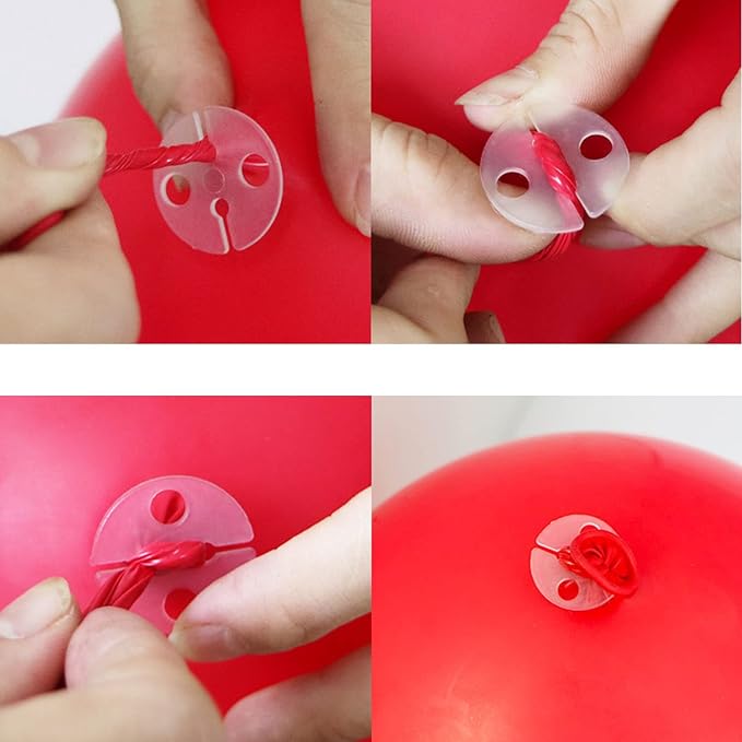Balloon Clips DGBRSM 50pcs White Round Plastic Balloon Clips Wedding Party - Image 4