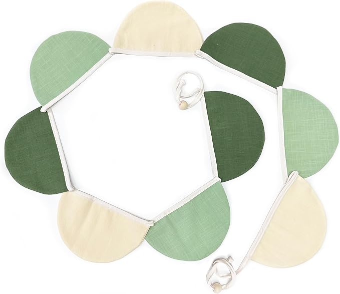 2 Sets of Sage Green Half Round Banner 18Pcs Nursery Garland Flags Olive Green by pinkblume
