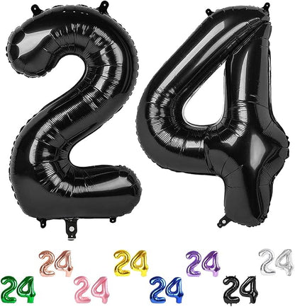Number Balloons 24 Balloon Black by Enyeopd