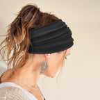 DRESHOW Wide Headbands for Women Elastic Turban Hair Bands Boho Head Bands for Women's Hair Non-Slip Yoga Workout Hairband Girls Accessories 4 Pack