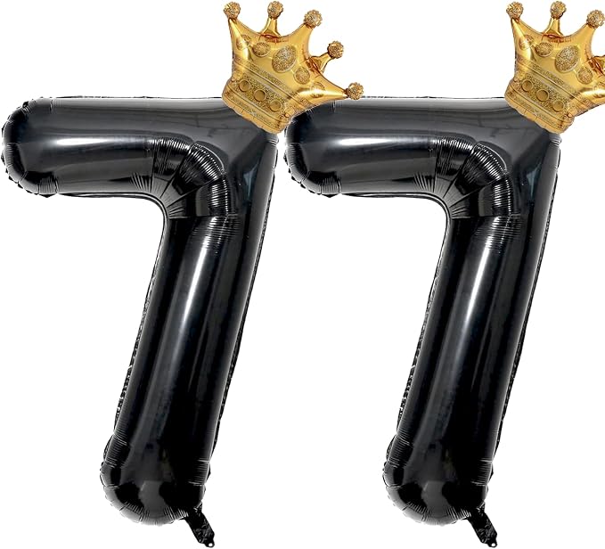 40 inch Large Black 77 Balloon Number by Unknown