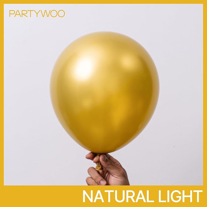 PartyWoo Black Gold Balloon Arch Kit 140pcs Gold Black Balloons | - Image 2