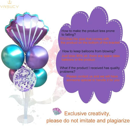 Mermaid Table Centerpiece Balloons Stand Kit 2 Sets - Image 4