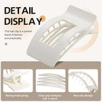 8 Pack Flat Hair Clips for Women – Sleek Non-Slip Claw Clips with Strong Hold, Minimalist Hair Accessories for Bridal, Office, or Everyday Wear (Glossy White)