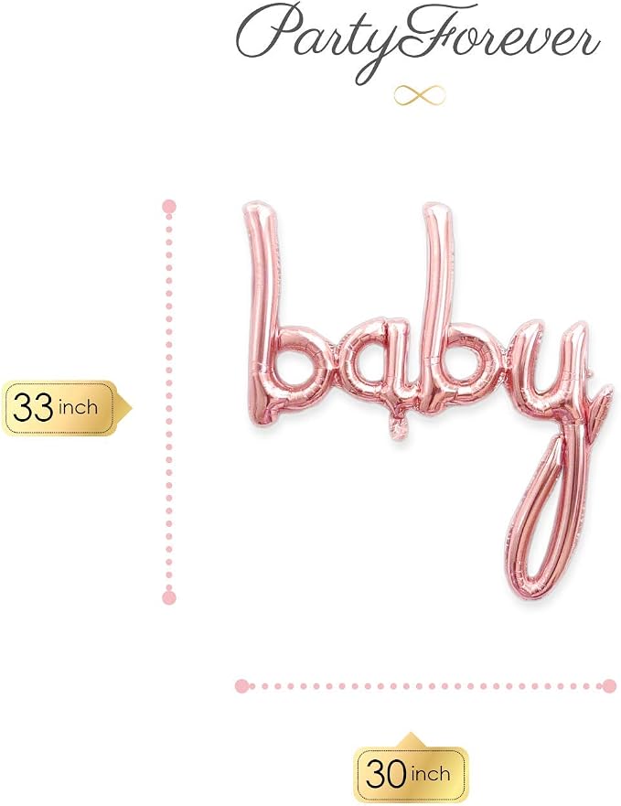 PartyForever Baby Girl Balloon Rose Gold Letters - Image 3