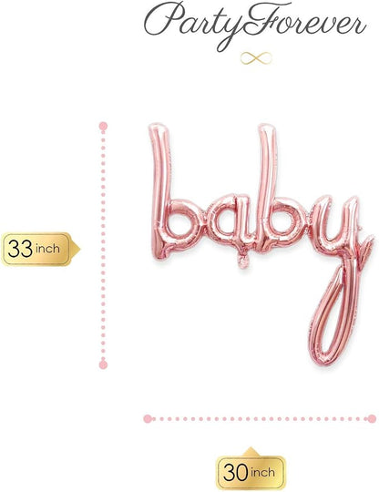 PartyForever Baby Girl Balloon Rose Gold Letters - Image 3