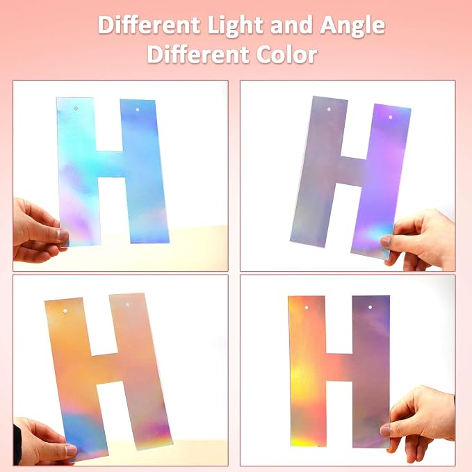 Happy Birthday Banner, Pre-Strung Holographic Iridescent Birthday Sign Decor - Image 8