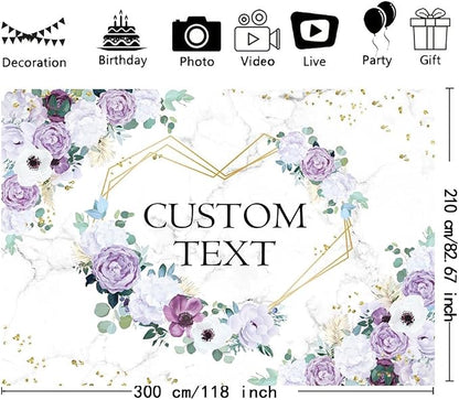 AIBIIN 10x7ft Custom Mr and Mrs Violet Wedding Backdrop - Image 2