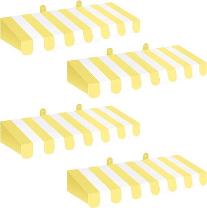 Boao 4 Pack Cardboard Awning Decoration 3D Stripe Yellow and White Awning by Boao