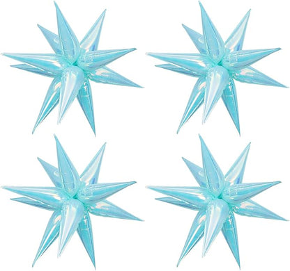 50pcs Iridescent Blue 26' Water Drop Foil Cone Mylar Balloons Holographic Blue by Enimapod