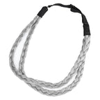 DIGUAN Double Three Strand Synthetic Hair Braided Headband Hairpiece Extension Women Girl Beauty accessory (Smoky Gray)
