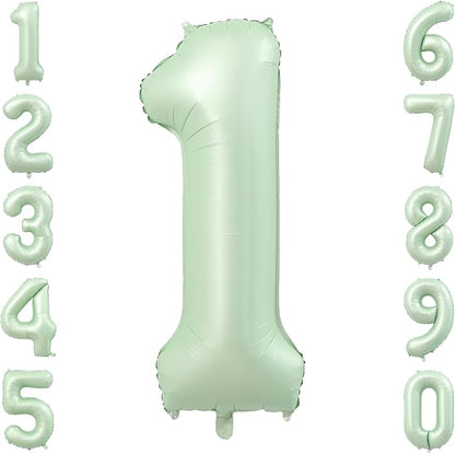 Olive Green Number 1 Balloon 40 Inch, Foil Numeral by Unknown
