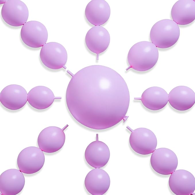 PartyWoo Lavender Linking Balloons 100pcs 12 Inch Purple Link Balloons | by PartyWoo