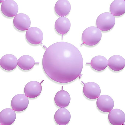 PartyWoo Lavender Linking Balloons 100pcs 12 Inch Purple Link Balloons | by PartyWoo