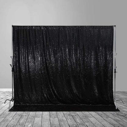 Juya Delight Black Sequin Backdrop, 8FTx8FT NO See-Through Photobooth Backdrop by JuyaDelight