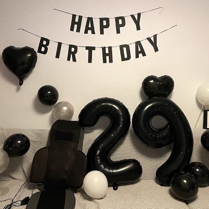 40 inch Black 5 Number Balloon Giant Foil Helium Balloons Black Large Digital - Image 7