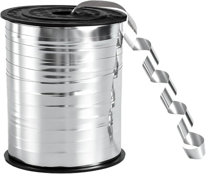 TONIFUL 250 Yards Shiny Silver Curling Ribbon 10mm Wide Balloon String | Silver by TONIFUL