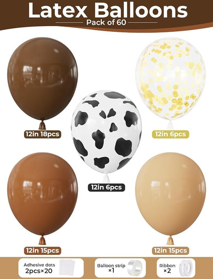 Brown Cow Print Balloons - Image 2