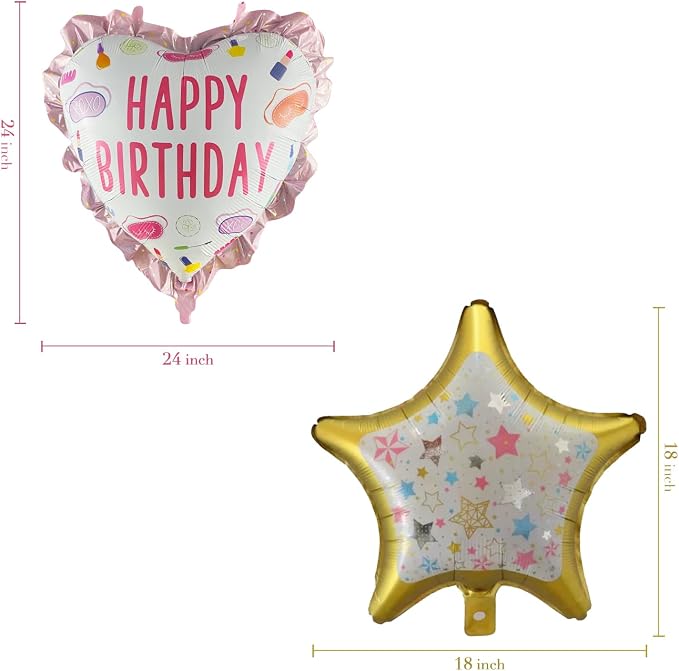 100 Pcs Happy Birthday Foil Balloons Set18 Inch Round Happy Birthday Balloons - Image 3