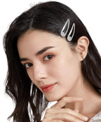 Dofash 12PCS Snap Hair Clips For Women-Non Slip & Metal Hair Barrettes, 5cm 2'' Small Clips For Thin & Fine Hair, Silver Grey