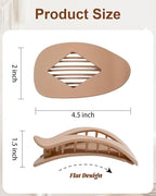 6 PCS Flat Hair Clips for Women - French Medium Flat Claw Clips for Thick Thin Hair, Strong Grip Non Slip Hair Claw Clips for Women Girls