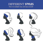 GiLi 2 Pack Wide Headbands for Women Boho African Knotted Non Slip Fashion Hair Bands Yoga Running Sports Workout Gym Head Wraps Elastic Soft Cotton Cloth Turbans Bandana for Girls(Black, Blue)