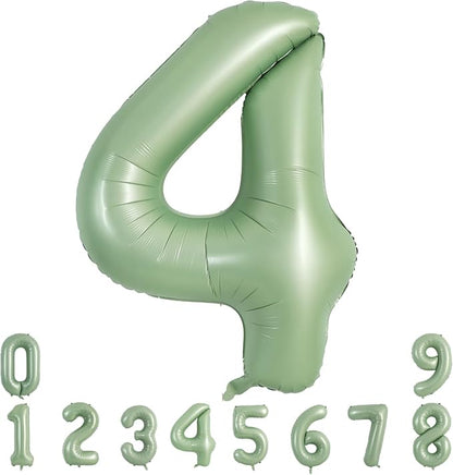 TONIFUL 40 Inch Sage Green Large Number 4 Balloon by TONIFUL