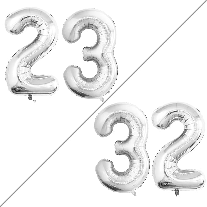 Number 23 Balloons for 23rd Birthday Party Decorations, 42 Inch Jumbo Foil by GOER