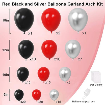 Red and Black Balloons Arch Kit - Image 2