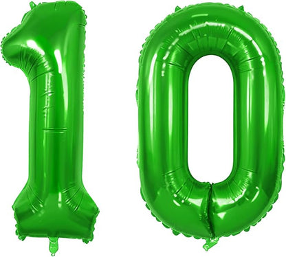 Number 10 Balloons for 10th Birthday Party Decorations, 0-100 Large No.10 by Joycard