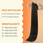 Full Shine Dark Brown Seamless Clip in Hair Extensions Human Hair, 12Inch Hair Extensions for Women, Fill ins Invisible PU Skin Weft Clip ins for Thin Hair Add Thickness, 4Pcs12inch 55Grams
