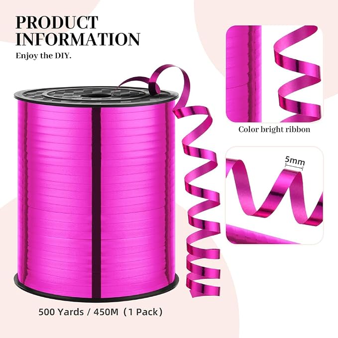 Rose Red Ribbon, 500 Yard Curling Ribbon - Image 2