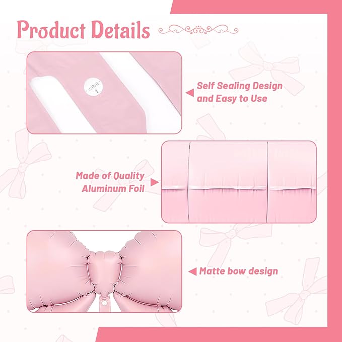Pink Black Bow Balloon Set​ - Image 4