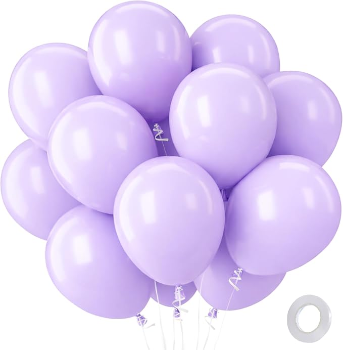 Patimate Light Purple Balloons 100pcs 12 Inch Pastel Purple Latex Balloons | by PatimateDirect