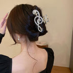 Gold Music Note Hair Clip, Metal Claw Clips for Women Girls Musical Score Hair Design Hair Accessories Strong Hold Jaw Clips for Thick Hair