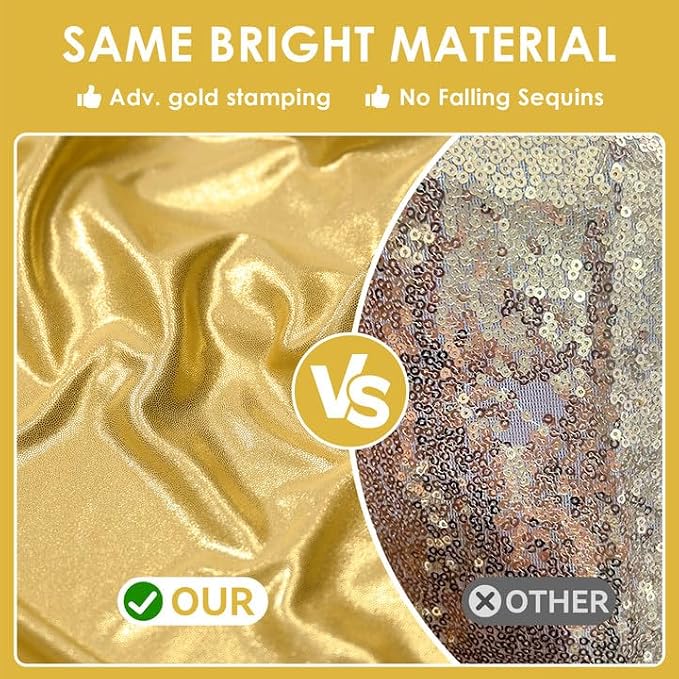 gogoparti 20x14FT Gold Sequin Backdrop Curtain - Image 2